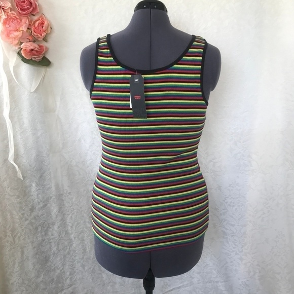 🌺Levi's Multi Color Stripe Tank Top. NWT - Picture 3 of 6